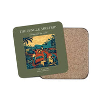 Thumbnail for The Jungle Airstrip - Designed Coasters design on green army 1-piece