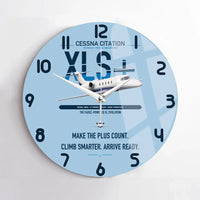 Thumbnail for Cessna Citation XLSPlus design on light blue no frame wall clock
