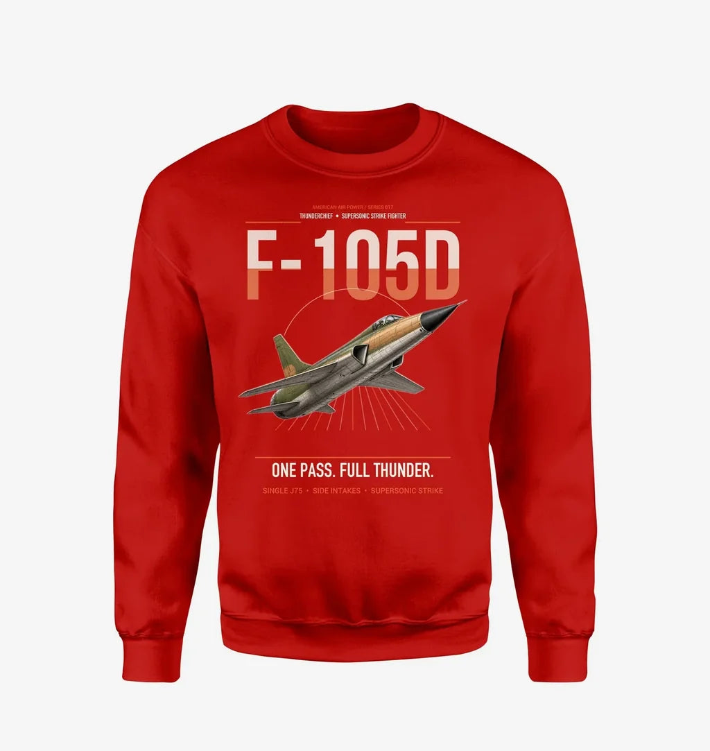 F-105D Thunderchief design on red sweatshirt