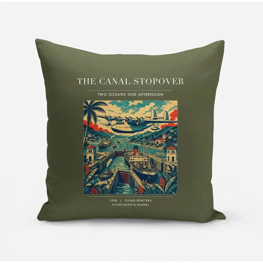 VINTAGE G4077 - The Canal Stopover - Designed Pillows design on greenarmy