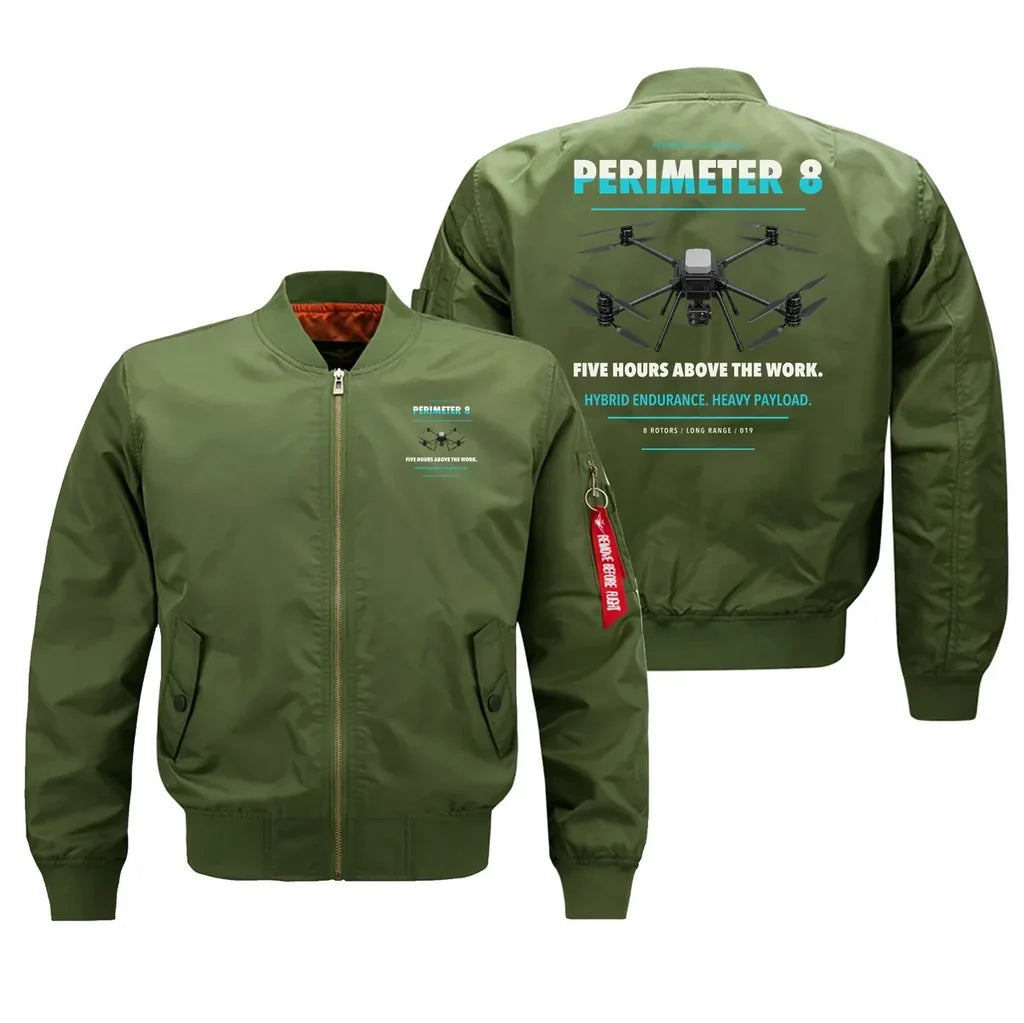 Skyfront Perimeter 8 design on green bomber