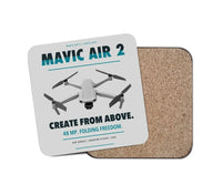 Thumbnail for DJI Mavic Air 2 design on light gray 1 piece coaster
