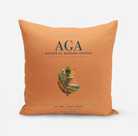 Thumbnail for Agadir Al Massira Airport (AGA) design on orange pillow