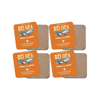 Thumbnail for Airbus BelugaXL / A330-743L design on orange 4 pieces set coaster