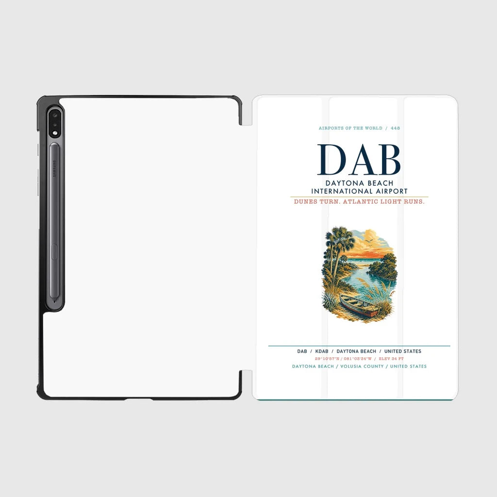 Daytona Beach International Airport (DAB) design on white samsung tablet tablet case