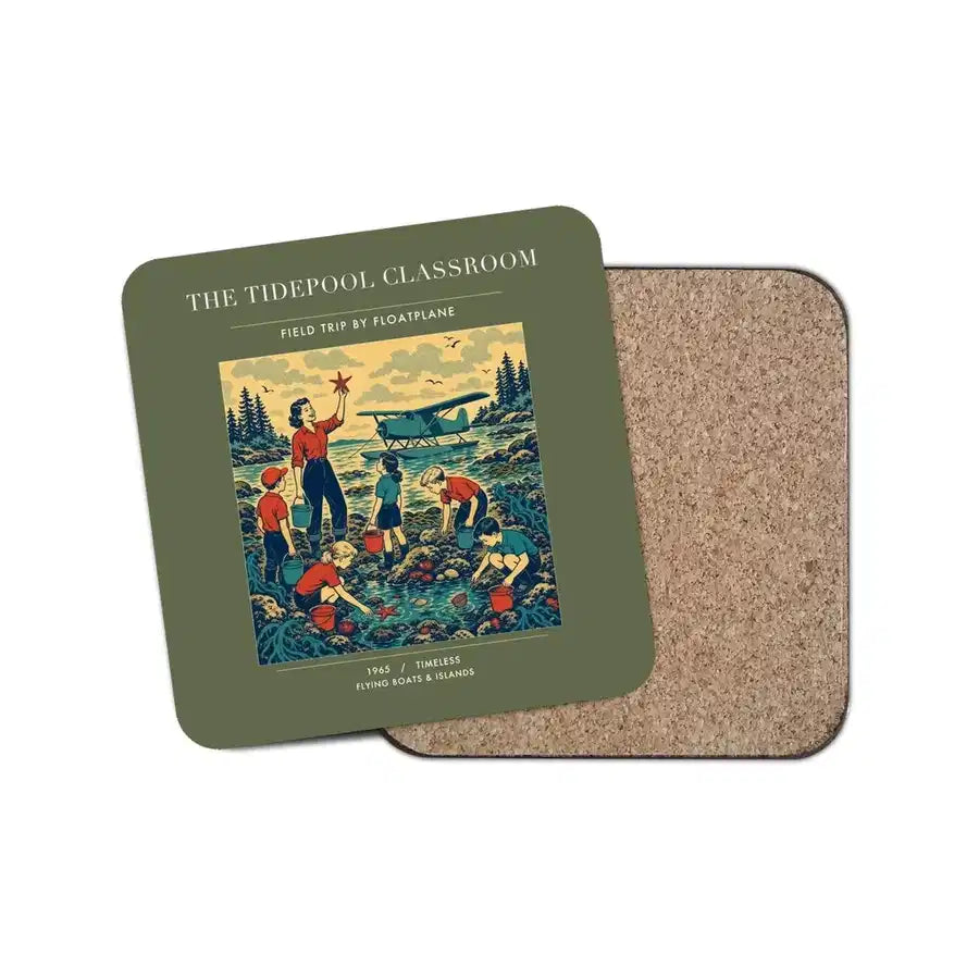 The Tidepool Classroom - Designed Coasters design on green army 1-piece