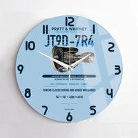 Thumbnail for JT9D-7R4 design on light blue no frame wall clock