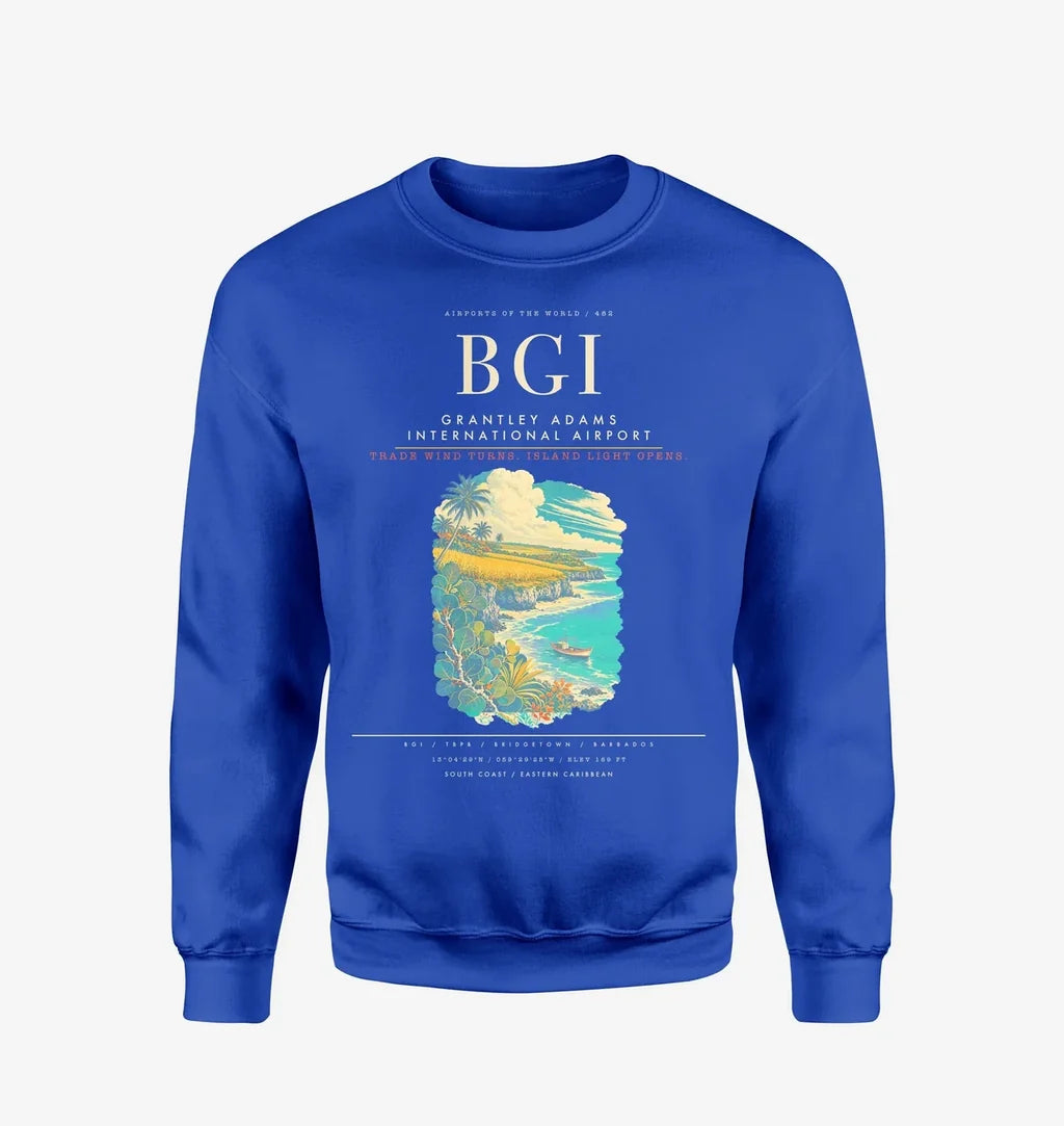 Grantley Adams International Airport BGI Sweatshirt - Blue