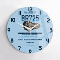 Thumbnail for BR725 design on light blue no frame wall clock
