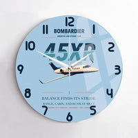 Thumbnail for Bombardier Learjet 45XR design on light blue no frame wall clock