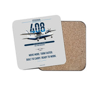 Thumbnail for Cessna 408 SkyCourier design on light gray 1 piece coaster