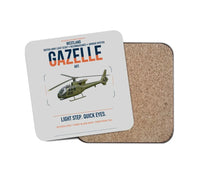 Thumbnail for Westland Gazelle AH1 design on light gray 1 piece coaster