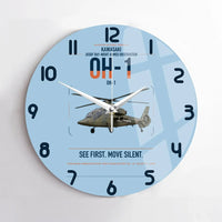 Thumbnail for Kawasaki OH-1 design on light blue no frame wall clock
