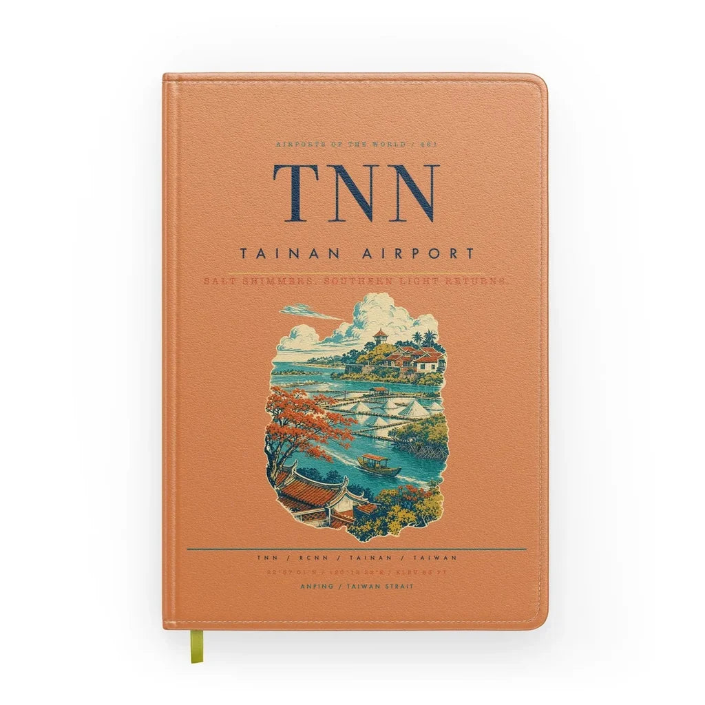 Tainan Airport (TNN) design on orange notebook