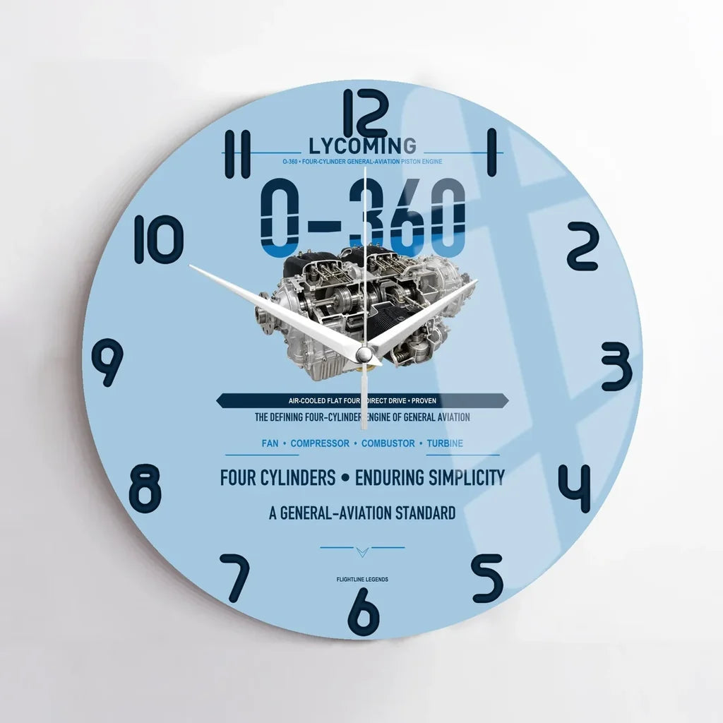 O-360 design on light blue no frame wall clock