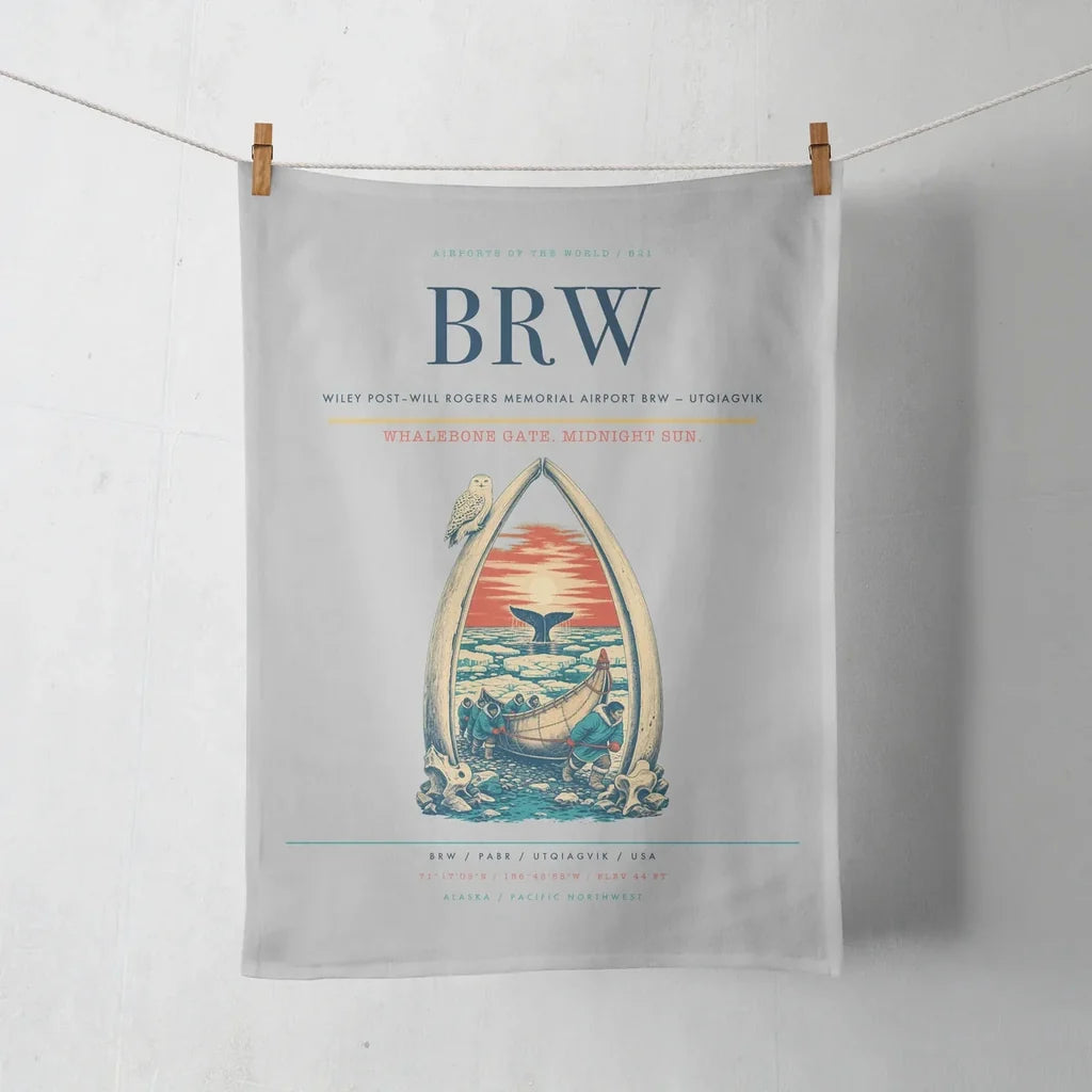 Wiley Post–Will Rogers Memorial Airport (BRW) design on light gray towel