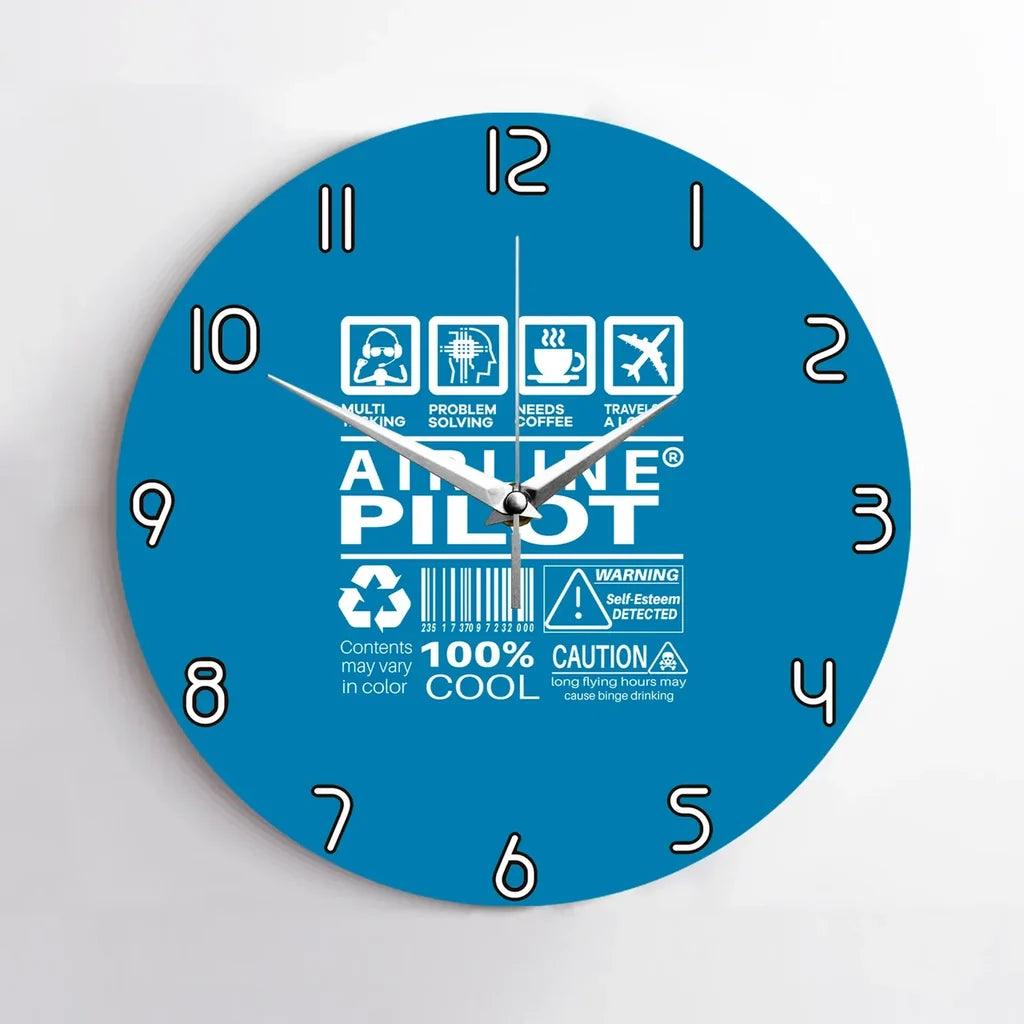 Airline Pilot Label Wall Clock - view 6
