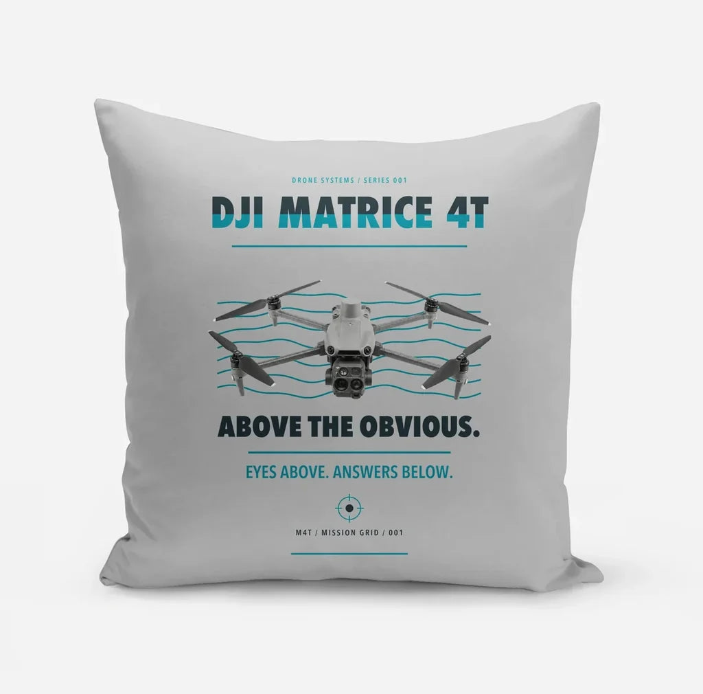 DJI Matrice 4T design on light gray pillow