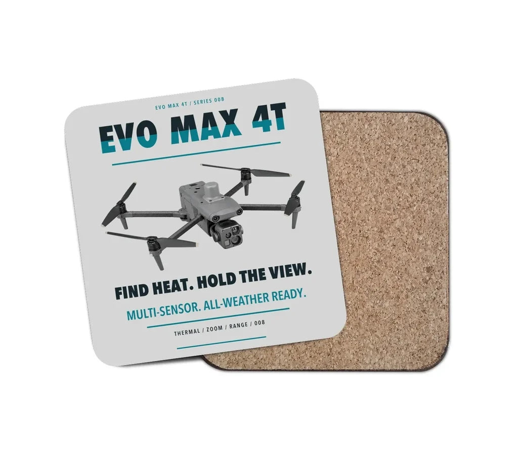 Autel EVO Max 4T design on light gray 1 piece coaster