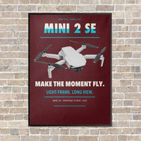 Thumbnail for DJI Mini 2 SE vertical canvas print - framed - dark red background