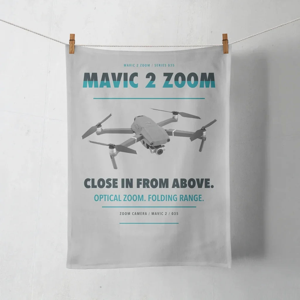 DJI Mavic 2 Zoom design on light gray towel