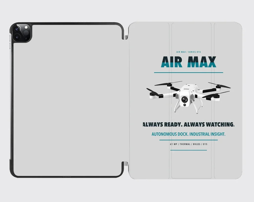 Percepto Air Max design on light gray ipad tablet case