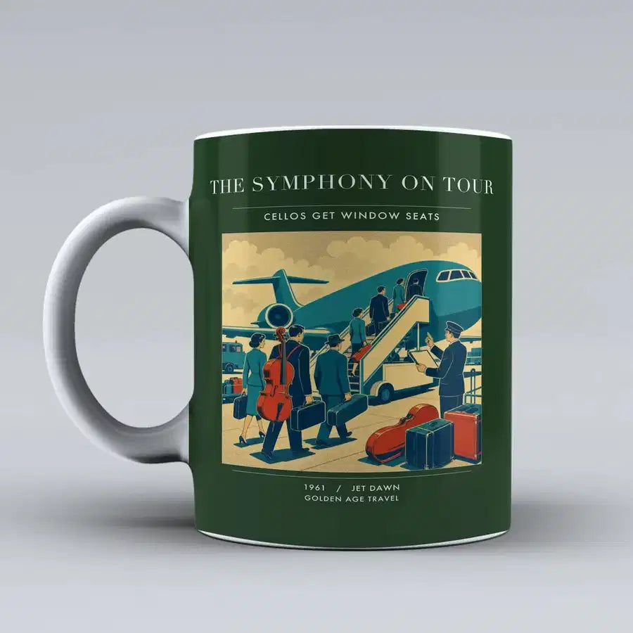 VINTAGE G4421 - The Symphony On Tour - Ceramic Mug design on darkgreen