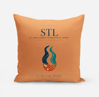 Thumbnail for St. Louis Lambert International Airport (STL) design on orange pillow