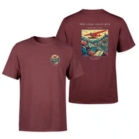 Thumbnail for VINTAGE G4415 - The Gold Assay Run - Double-Side T-Shirt design on darkred double side t shirt