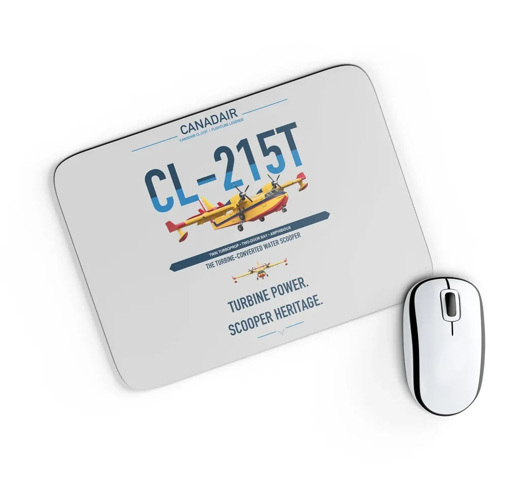 Canadair CL-215T design on light gray rectangle mouse pad