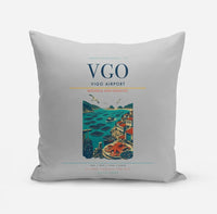 Thumbnail for Vigo Airport (VGO) design on light gray pillow
