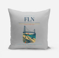 Thumbnail for Hercilio Luz International Airport (FLN) design on light gray pillow