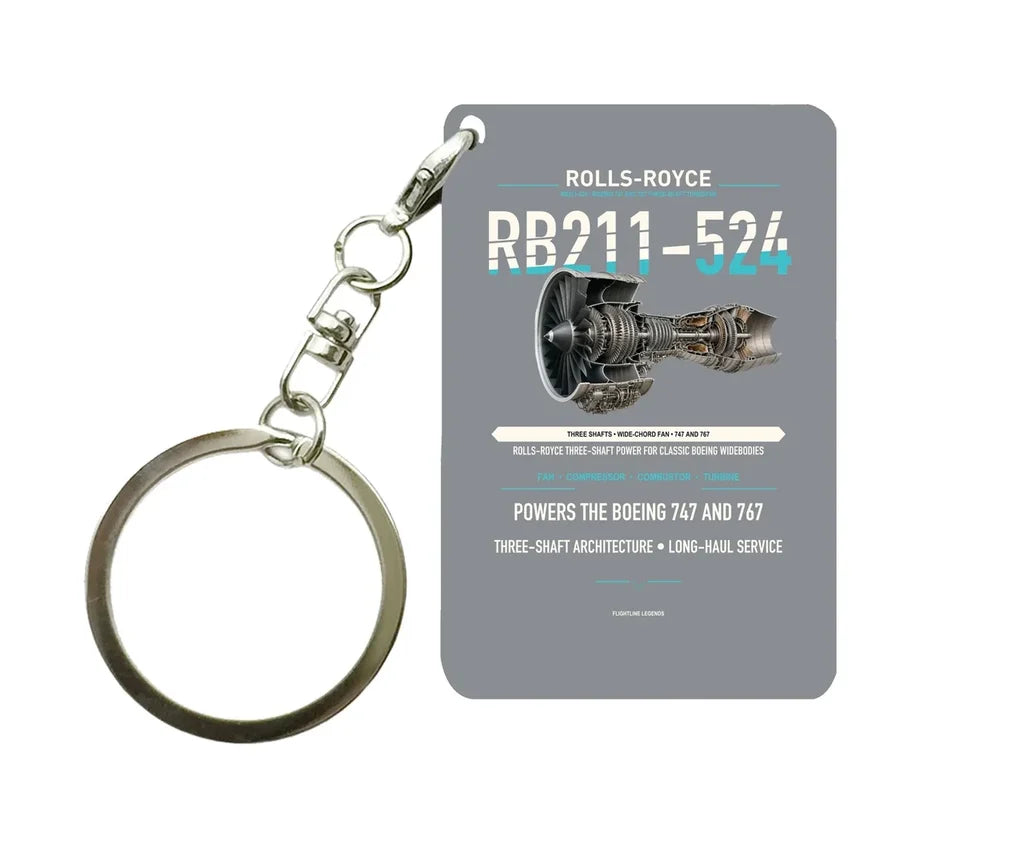 RB211-524 Key Chain design on gray key chain