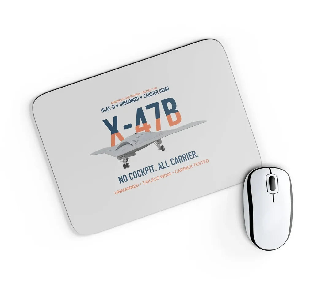 X-47B UCAS-D Carrier Wing Without a Cockpit design on light gray rectangle mouse pad
