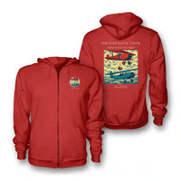 Thumbnail for VINTAGE G4203 - The Endurance Clock - Premium Zipped Hoodie design on red