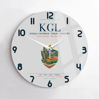 Thumbnail for Kigali International Airport (KGL) design on light gray no frame wall clock