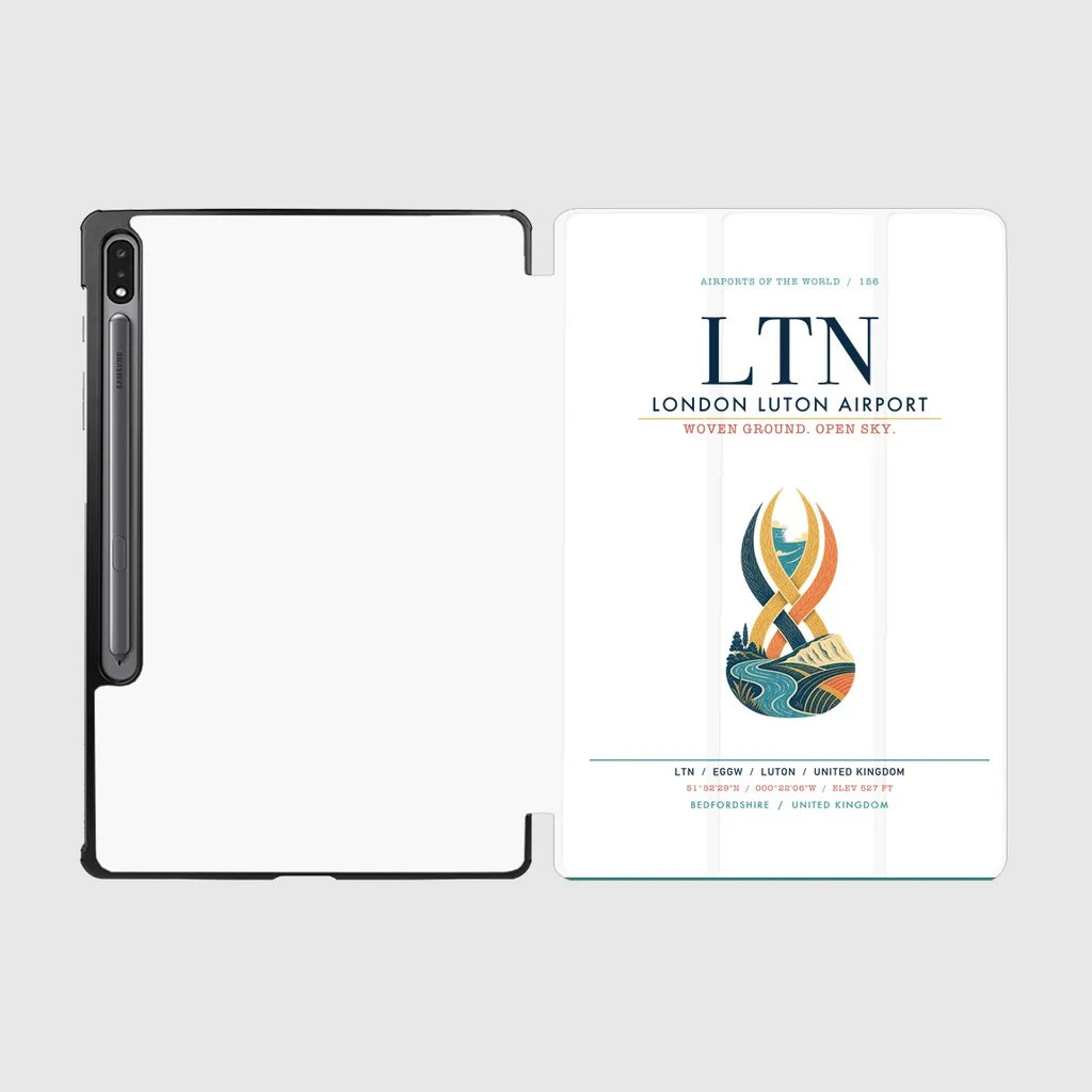 London Luton Airport (LTN) design on white samsung tablet tablet case