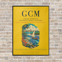 Thumbnail for Owen Roberts International Airport GCM vertical canvas print - framed - yellow background