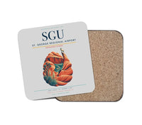 Thumbnail for St. George Regional Airport (SGU) design on light gray 1 piece coaster