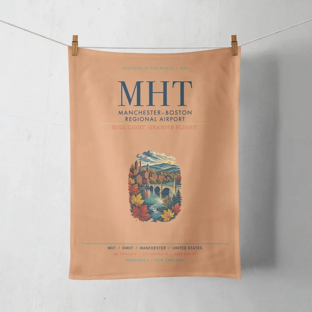 Manchester–Boston Regional Airport (MHT) design on orange towel