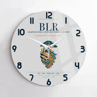 Thumbnail for Kempegowda International Airport Bengaluru (BLR) design on light gray no frame wall clock