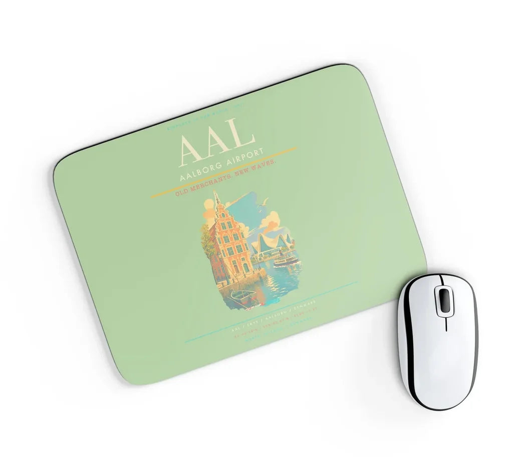 Aalborg Airport AAL Mouse-Pad Rectangle - Light Green
