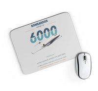 Thumbnail for Bombardier Global 6000 design on light gray rectangle mouse pad