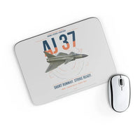 Thumbnail for Saab AJ 37 Viggen design on light gray rectangle mouse pad