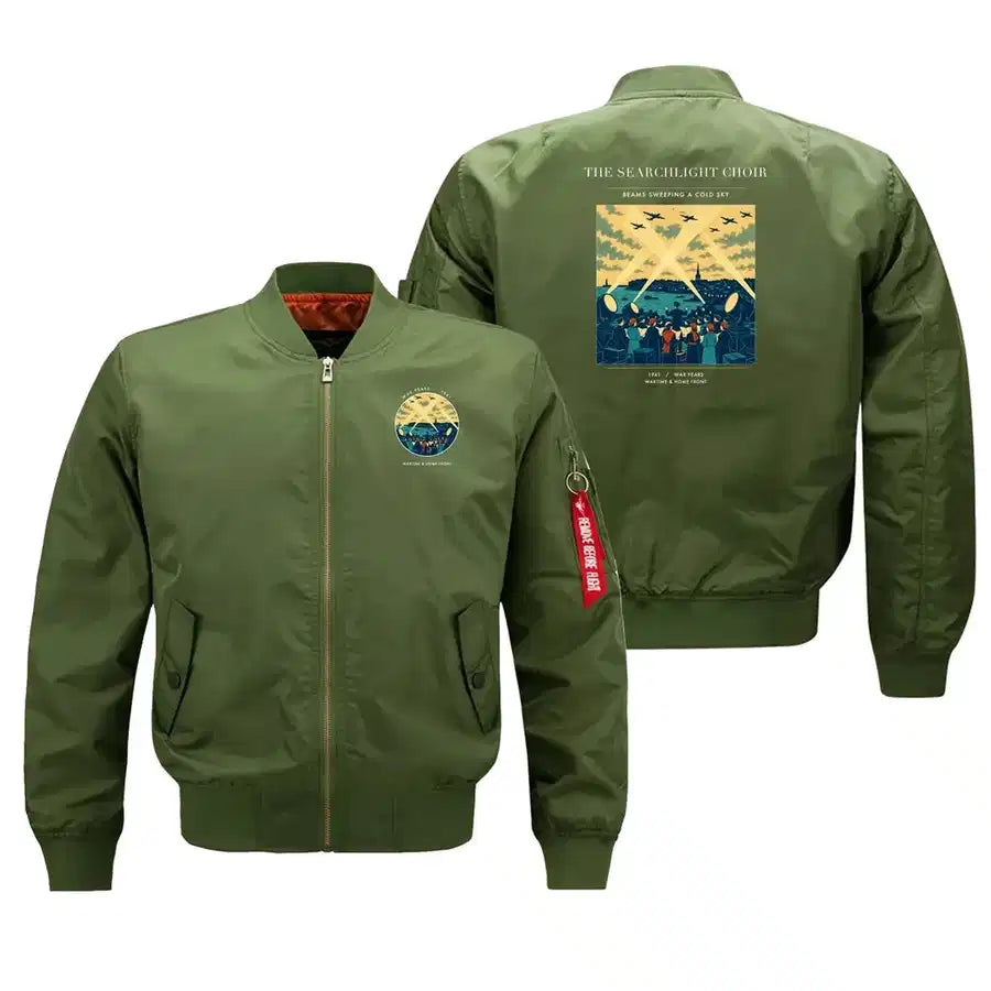 VINTAGE G4504 - The Searchlight Choir - Bomber Jacket design on green