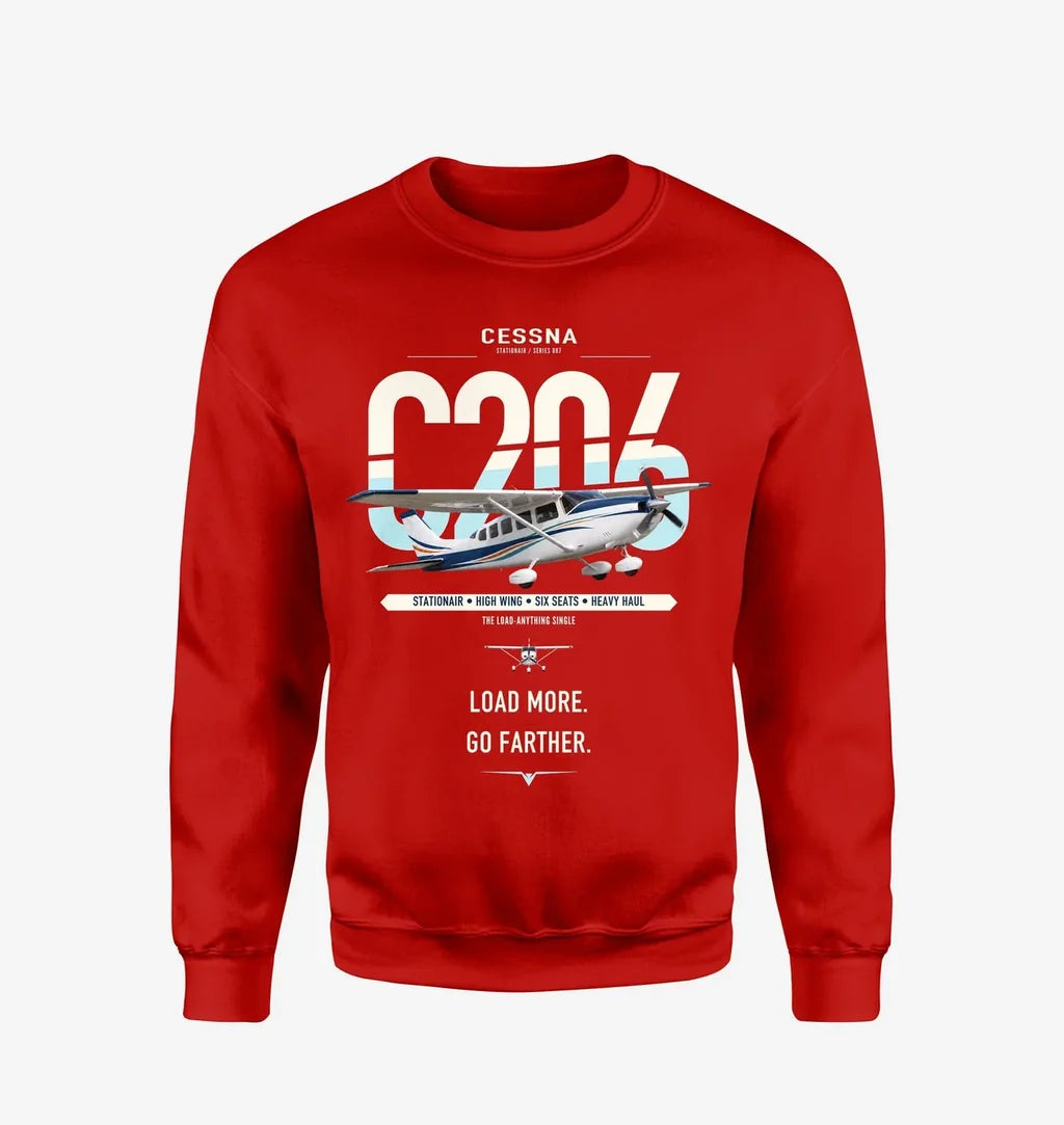 Cessna 206 Stationair design on red sweatshirt