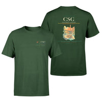 Thumbnail for Columbus Airport (CSG) design printed on dark green double-side t-shirt