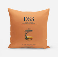 Thumbnail for Blaise Diagne International Airport (DSS) design on orange pillow