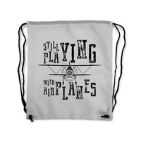 Thumbnail for Still Playing With Airplanes Drawstring Bag - view 6