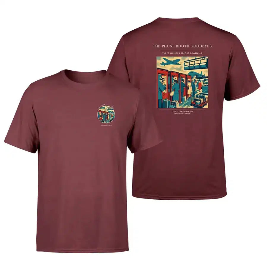 VINTAGE G4382 - The Phone Booth Goodbyes - Double-Side T-Shirt design on darkred double side t shirt